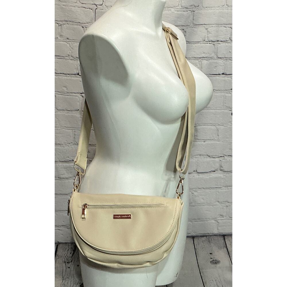 Simply Southern Women's Cream Classic Leather Charlie Crossbody Bag